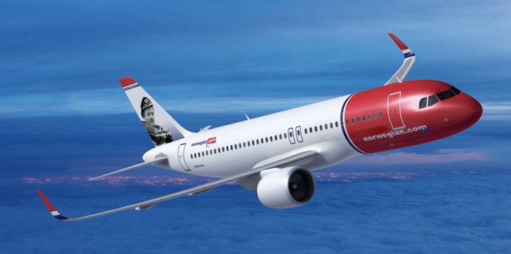 Un A320 della Norwegian.