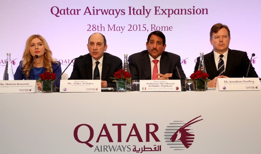 La conferenza stampa di Qatar Airways