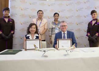 La firma dell'accordo fra Etihad Airways e TAT