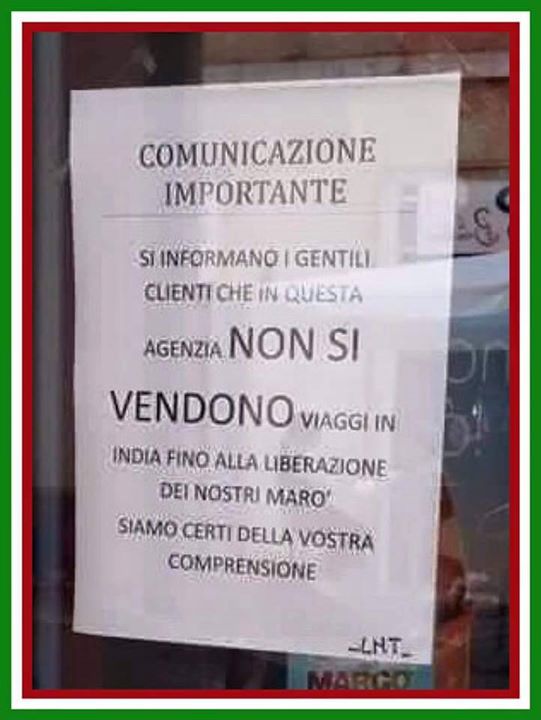 Agenzia viaggi - India - marò