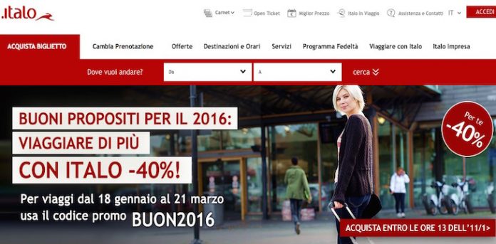 Italo lancia la promozione Buon2016