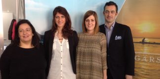 Da sinistra, Mia Hezi, PR Manager Italy, Micol Gioletta, ufficio stampa Tahiti Tourisme, Valentina Soggiu di Air Tahiti Nui e Gabriele Cavallotti, account manager Tahiti Tourisme