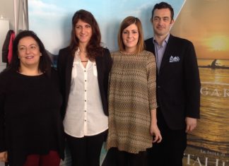 Da sinistra, Mia Hezi, PR Manager Italy, Micol Gioletta, ufficio stampa Tahiti Tourisme, Valentina Soggiu di Air Tahiti Nui e Gabriele Cavallotti, account manager Tahiti Tourisme
