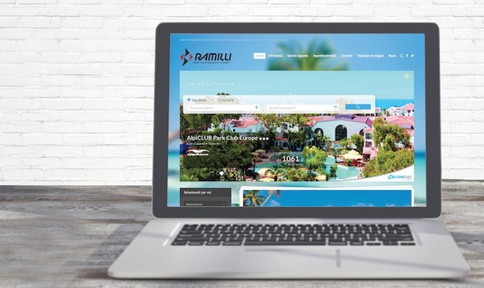 Lo screenshot del sito di Viaggi Ramilli