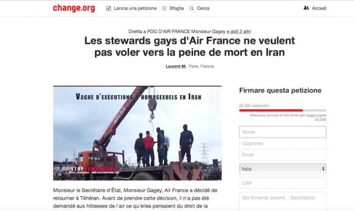 La petizione su change.org lanciata dagli steward gay di Air France