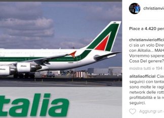 christian vieri alitalia instagram