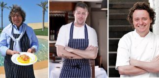 Fulvio Pierangelini con gli chef Adam Byatt e Tom Kitchin