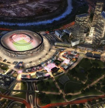 Il progetto del nuovo stadio della Roma. Foto: www.asroma.com