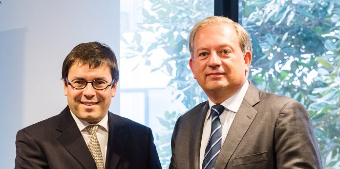 Da sinistra, Nicolas Notebaert, ceo VINCI Concessions e chairman VINCI Airport, e Dave Bakker, presidente SITA Europa
