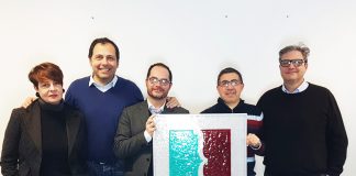 Il team Reisenplatz da sinistra Antonella Signorini, Massimo Ravaglia, Luca Adami, Giuseppe Lamannuzzi e Benny Faro