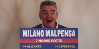 Michael O'Leary a Malpensa