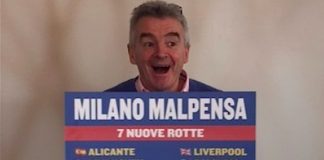 Michael O'Leary a Malpensa