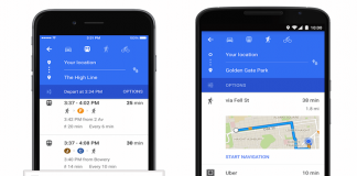Google Maps aggiorna l'interfaccia per i servizi di trasporto privato Uber