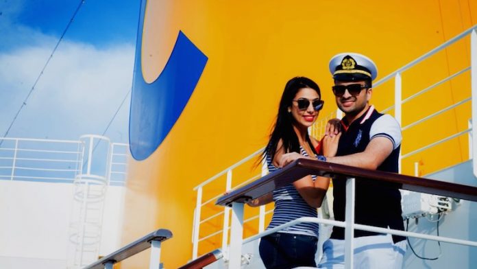 Gli sposi a bordo di Costa Fascinosa