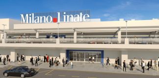 Il rendering della facciata di Linate