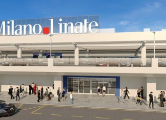 Il rendering della facciata di Linate