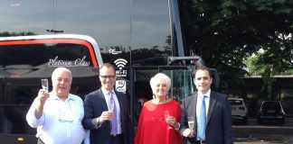 La famiglia Tropini, titolare del bus operator Chiesa Group, brinda ai nuovi Bus Platinum