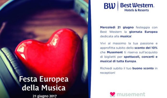 Best Western celebra la Festa europea della musica con sconti su Musement