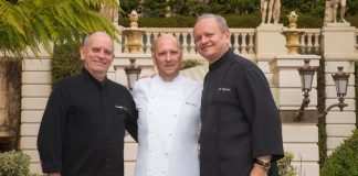 Heinz Beck a Montecarlo con Joël Robuchon e Christophe Cussac